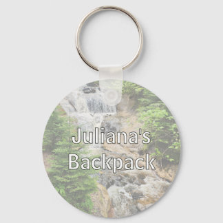 Porte-clés Étiquette de sac à dos de cascade de montagne