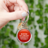 Porte-clés Étiquette d'identification de chien - lustre rouge (main)