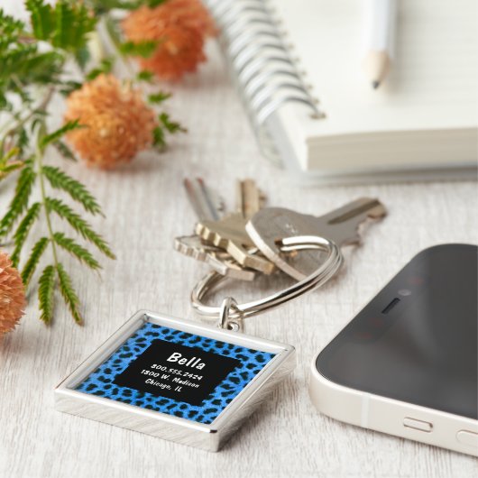 Porte-clés Étiquette d'identification de l'animal de compagni (Côté)