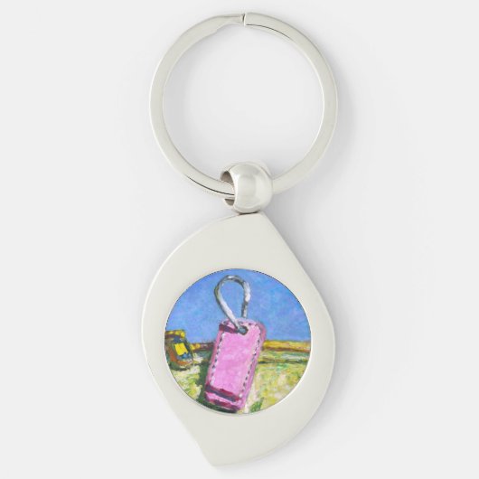 Porte-clés Étiquette Rose (Devant)