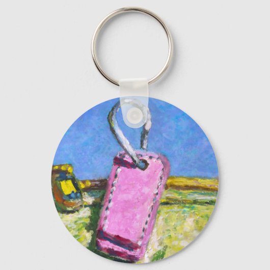 Porte-clés Étiquette Rose (Recto)