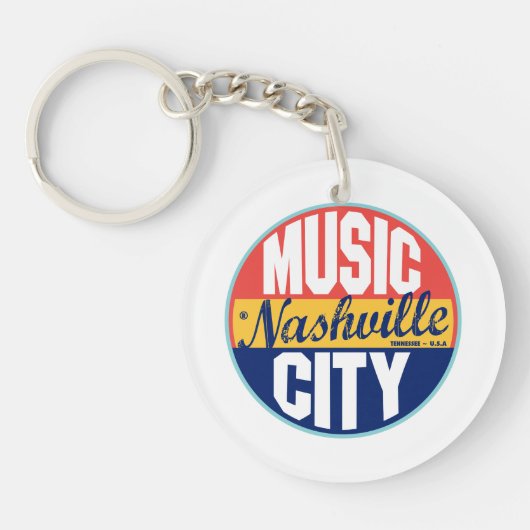 Porte-clés Étiquette vintage de Nashville (Devant)