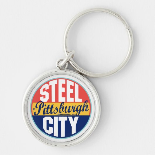Porte-clés Étiquette vintage de Pittsburgh (Devant)