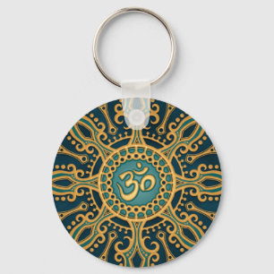 Porte-clés Étoile bleue d'or d'Aum