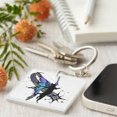 Porte-clés Étoile de chat cosmique (Devant Droit)