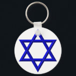Porte-clés Étoile de David<br><div class="desc">Star of David - Disponible en bleu ou en or. Vous pouvez ajouter vos propres mots,  images et/ou modifier la couleur de l'arrière - plan à l'aide des outils de personnalisation de Zazzle. Cette image est également disponible sur des dizaines d'autres produits.</div>