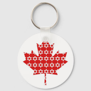 Porte-clés Étoile de David Maple Leaf Drapeau canadien Ts, Ca