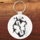 Porte-clés étoile de vie coeur anatomique (Recto)