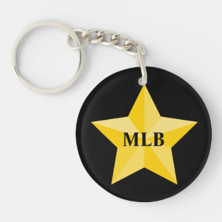 Porte-clés Étoile d'or avec le monogramme ou le nom