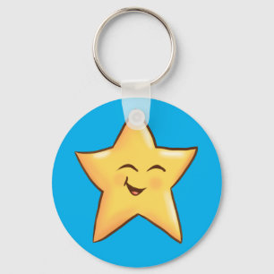 Porte-clés Étoile jaune heureuse