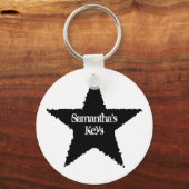 Porte-clés étoile noire punk (Recto)