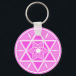 Porte-clés Étoile rose vif de David<br><div class="desc">Fun rose Star de David design.</div>