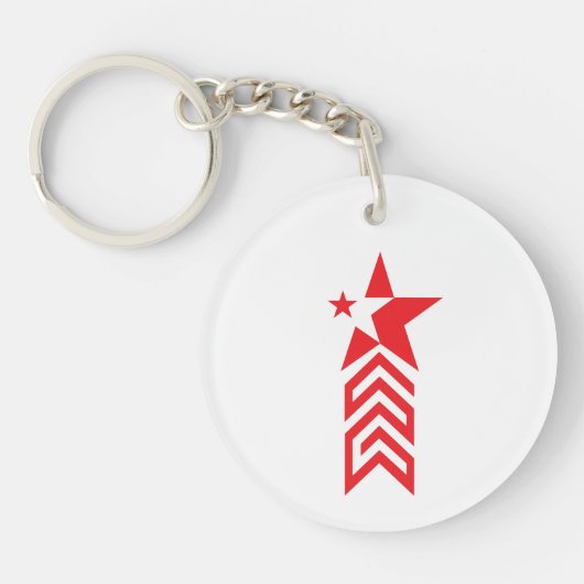 Porte-clés Étoile rouge avec flèches chevron (Devant)
