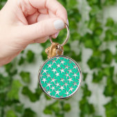 Porte-clés Étoiles argentées sur turquoise (Main)