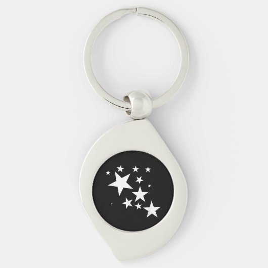 Porte-clés Étoiles Blanches Star-Motif-Design Costume cadeau (Devant)