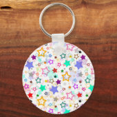 Porte-clés Étoiles colorées blanches  (Recto)