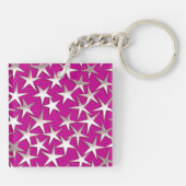 Porte-clés étoiles d'argent sur améthyste violet (Dos)