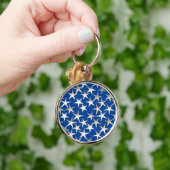 Porte-clés Étoiles d'argent sur bleu cobalt (Main)