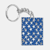 Porte-clés Étoiles d'argent sur bleu cobalt (Devant gauche)