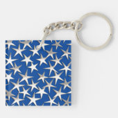 Porte-clés Étoiles d'argent sur bleu cobalt (Dos)
