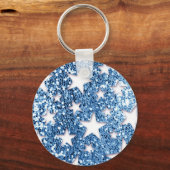 Porte-clés Etoiles de Parties scintillant bleue (Recto)
