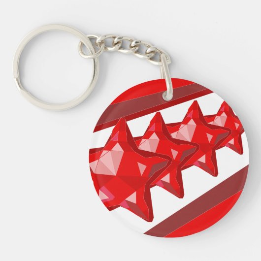Porte-clés étoiles de rouge de porte - clé de Noël (Devant)