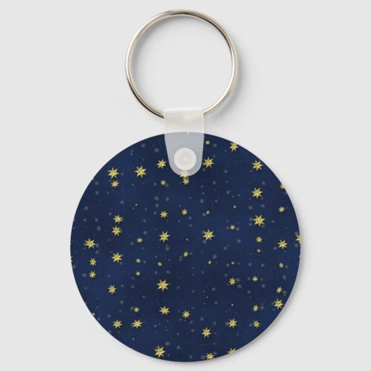 Porte-clés Étoiles d'or sur la série de cadeaux de champ bleu (Recto)