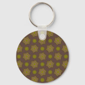 Porte-clés Étoiles et cercles en brun et vert (Recto)