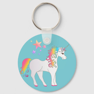 Porte-clés Étoiles et licorne colorées d'arc-en-ciel