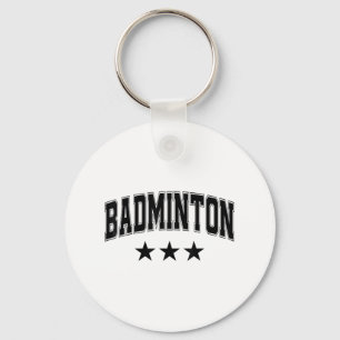 Porte-clés Étoiles Noires de Badminton Texte Universitaire Ré