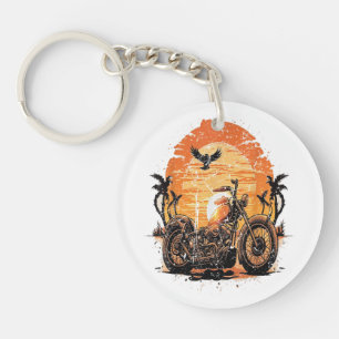 Porte-clés Étonnant Retro Vintage Moto Classic Sunset C