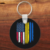 Porte-clés Étranger immigrant - États-Unis Ukraine Drapeau (Recto)