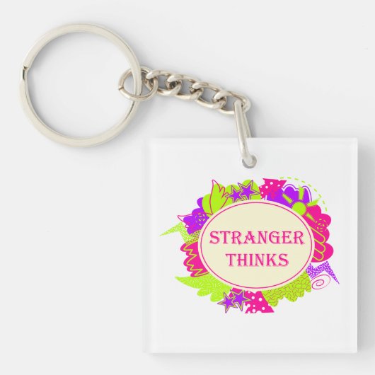 Porte-clés Étranger pense citation dans le style d'une émissi (Devant)