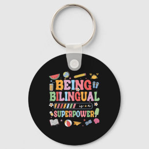 Porte-clés Être Bilingue Est Une Superpuissance Drôle Retour
