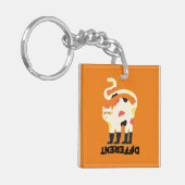 Porte-clés Être différent drôle drôle de design de chat funky (Devant gauche)