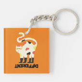 Porte-clés Être différent drôle drôle de design de chat funky (Dos)