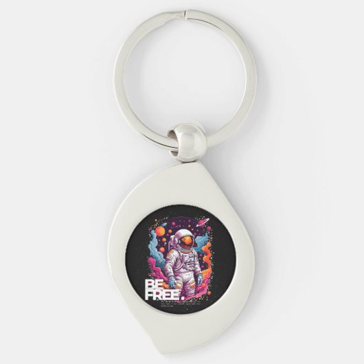 Porte-clés ÊTRE GRATUIT Conception des astronautes (Devant)
