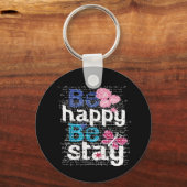 Porte-clés être heureux de rester (Recto)