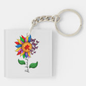 Porte-clés Être un tournesol-Sensibilisation sur l'autisme (Dos)