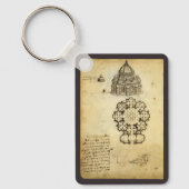 Porte-clés Étude de cathédrale architecturale par Léonard de (Recto)