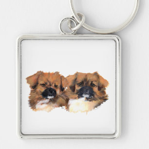 Porte-clés Étude de tête de spaniels tibétains