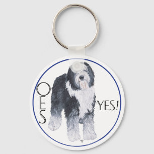 Porte-clés Étude de tête de vieux chien de berger anglais