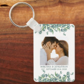 Porte-clés Eucalyptus Green Modern Couple Mariage photo (Recto)