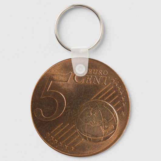 Porte-clés Euro 5 Cent pièce d'argent (Verso)