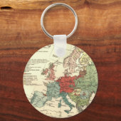Porte-clés Europe Carte Pays Antique Mondiale (Recto)