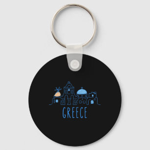 Porte-clés Europe Grèce Athènes Santorin Famille Vacances Sou