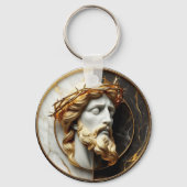 Porte-clés Évangile divin Jésus regardant dans les cieux (Recto)