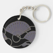 Porte-clés Éventail Violet Élégant (Dos)