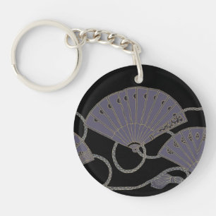 Porte-clés Éventail Violet Élégant