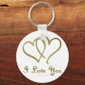 Porte-clés Eventré Gold Hearts i Love You (Recto)
